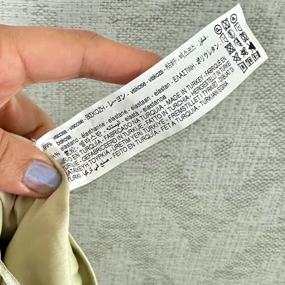 Zara satin cream pull on pants size M - Picture 14 of 14